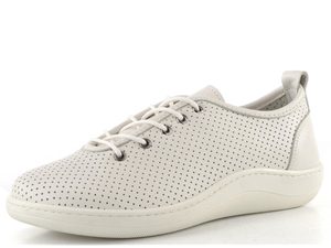 Looke kožené šněrovací polobotky Isabela off white L1356_68