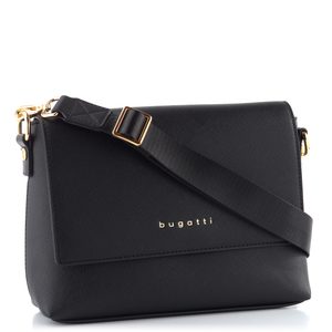 Bugatti crossbody kabelka s klopou Ella Black Saffiano 496628S01