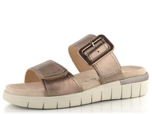 Caprice kožené pantofle s vyměnitelnou stélkou Taupe Metallic 9-27203-44