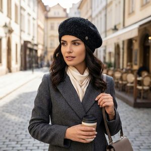 Fraas třpytivý baret panther black 667256-997