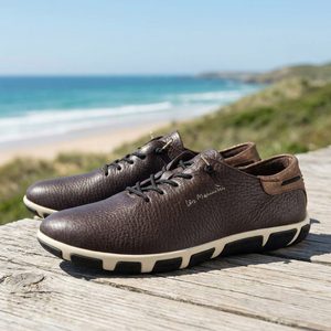 TBS kožené prozouvací tenisky chocolat/bronze Jazlace M7M65