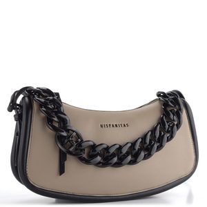 Hispanitas crossbody kabelka s retiazkovým uchom Taupe/Black BI232936