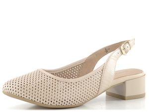 Caprice priedušné lodičky s voľnou pätou cream nappa 9-29602-44