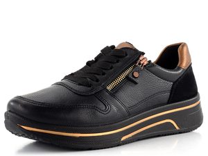 Ara širšie tenisky Sapporo Schwarz/Marrone 12-27540-01