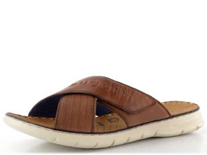 Bugatti hnedé pánske krížené šľapky so suchým zipsom 311-A3282-3500