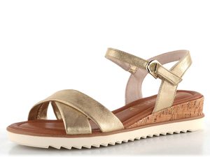 Tamaris sandály na klínku Light Gold 1-28106-42