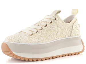 Tamaris tenisky na vysokej platforme ivory macramee 1-23731-41