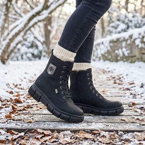 Rieker šněrovací kotník s membránou černý X3410-00