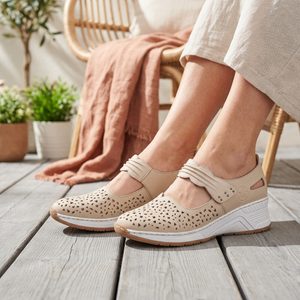 Looke kožené perforované polobotky Leonore White L1051_03