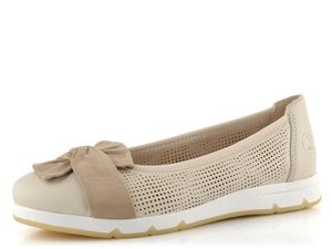 Rieker baleríny s mašľou perle/jute L3066-60