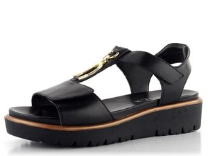 Ara sandály na platformě s klínkem Bilbao černé 12-33515-01