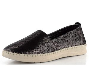 Looke kožené mokasíny Lydia černé se vzorem L0852_28