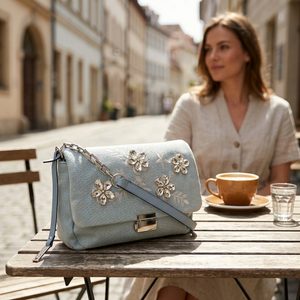 Bulaggi barevné společenské psaníčko s flitry Flower black BU32-26386