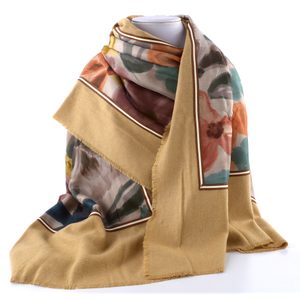 Fraas šála z viskózové směsi a hedvábí s květinovým potiskem 623538-180