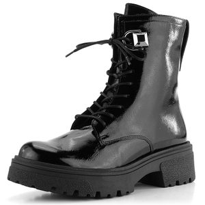 Gabor lakovaný černý kotník na vysoké hrubé podešvi 51.761.97