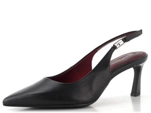 Tamaris lodičky s volnou patou black leather 1-29612-47