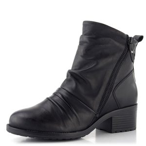 Creator kotník na podpatku se dvěma zipy Soft black IB 24595