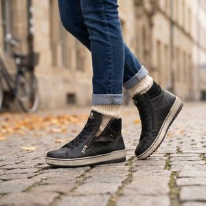 Remonte kotník s membránou a postranním zipem černý D0772-01