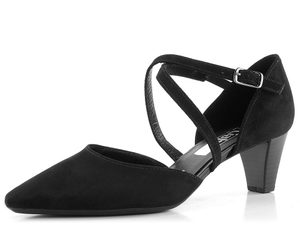 Gabor semišové lodičky s priehlavkovým pásikom čierne 01.363.17