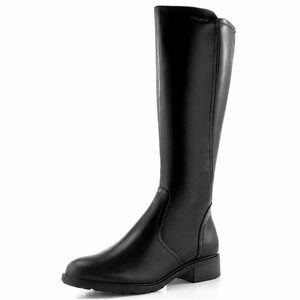 Tamaris hladké kožené kozačky black 1-25550-47