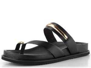 Tamaris kožené pantofle/žabky black 1-27415-46