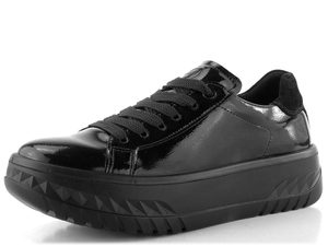 Ara širší lakované polobotky na platformě Monaco Black 12-46707-01