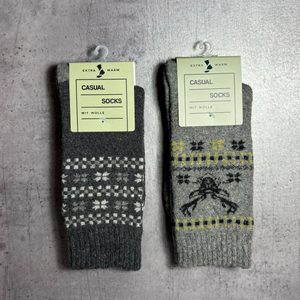 Pánske zimné ponožky s vlnou 2 páry šedé/antracit 21455