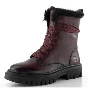 TT.BAGATT kožený kotník na platformě vínový D31-AUJ31-1069