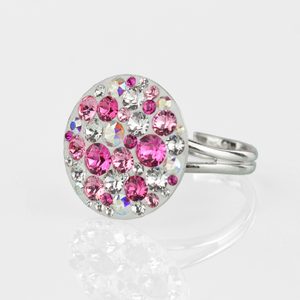 Prsten Swarovski Elements růžový