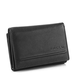 Lagen peněženka se zipovou kapsou černá LM-2520E