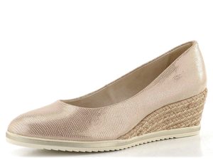 Tamaris textilní lodičky na klínu lt gold 1-22313-44