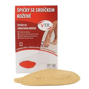 Půlvložky - špičky se srdíčkem kožené