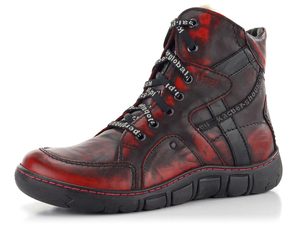 Kacper vyteplená členková obuv tieňovaná červená 4-0226