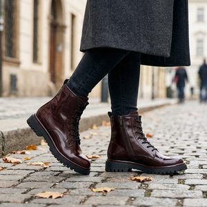 Tamaris šněrovací kotník merlot 1-25221-47
