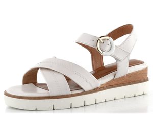 Tamaris sandály na klínku White Leather 1-28202-42