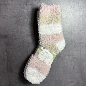 Dámske hebké ženilkové domáce ponožky 2 páry staroružová/pruh