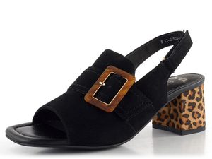 Ara dámské širší sandály na podpatku Brighton Black 12-20508-01