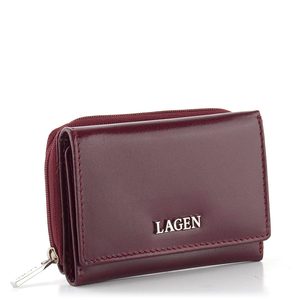 Kožená peněženka se zipovou kapsou vínová 50453