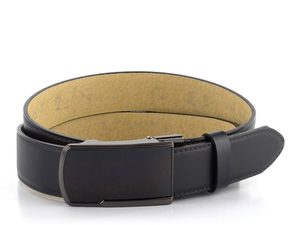 Čierny luxusný kožený opasok s automatickou sponou 35/020/A16