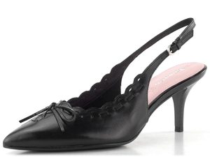 Tamaris kožené lodičky s volnou patou black 1-29602-46