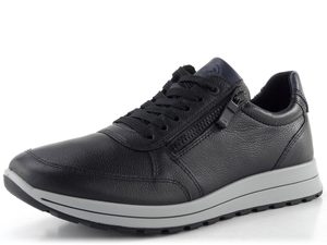 Ara širší pánské tenisky kožené Matteo Schwarz/Blau 11-24501-11