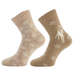 Dámske zimné ponožky s vlnou 2 páry béžové 37840