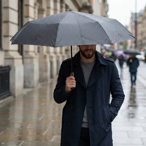 Doppler Derby pánský skládací deštník Hit vzorovaný tmavě šedý 700267PCZ04