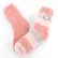 Dámske hebké ženilkové domáce ponožky 2 páry lososová/pruh