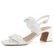Caprice kožené sandále na podpätku White Nappa 9-28317-42