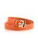 Dámsky kožený opasok oranžový so sponou v zlatej farbe 202Z-08