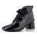Hispanitas lakovaný šněrovací kotník na podpatku Varsovia black HI265052