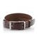 Kožený opasok tmavohnedý so striebornou sponou 32 mm