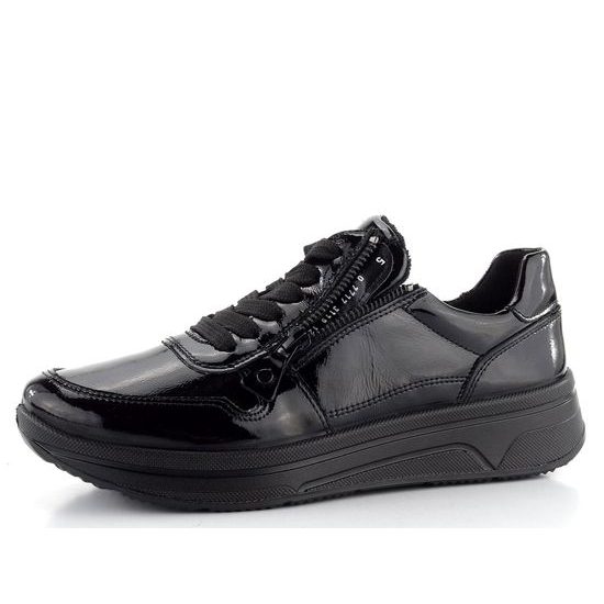Ara širšie lakované tenisky Sapporo Schwarz 12-27540-11