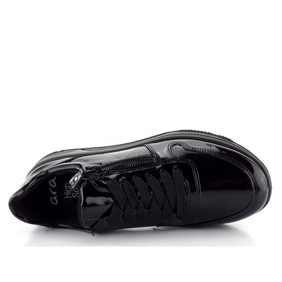 Ara širšie lakované tenisky Sapporo Schwarz 12-27540-11